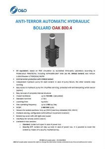 Oak 800-4 Bollard Datasheet